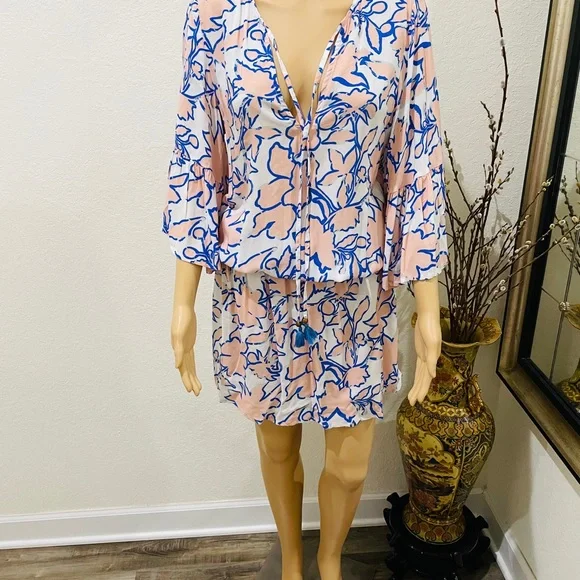 Maaji Blue and Pink Floral Swim Coverup - Picture 11 of 11